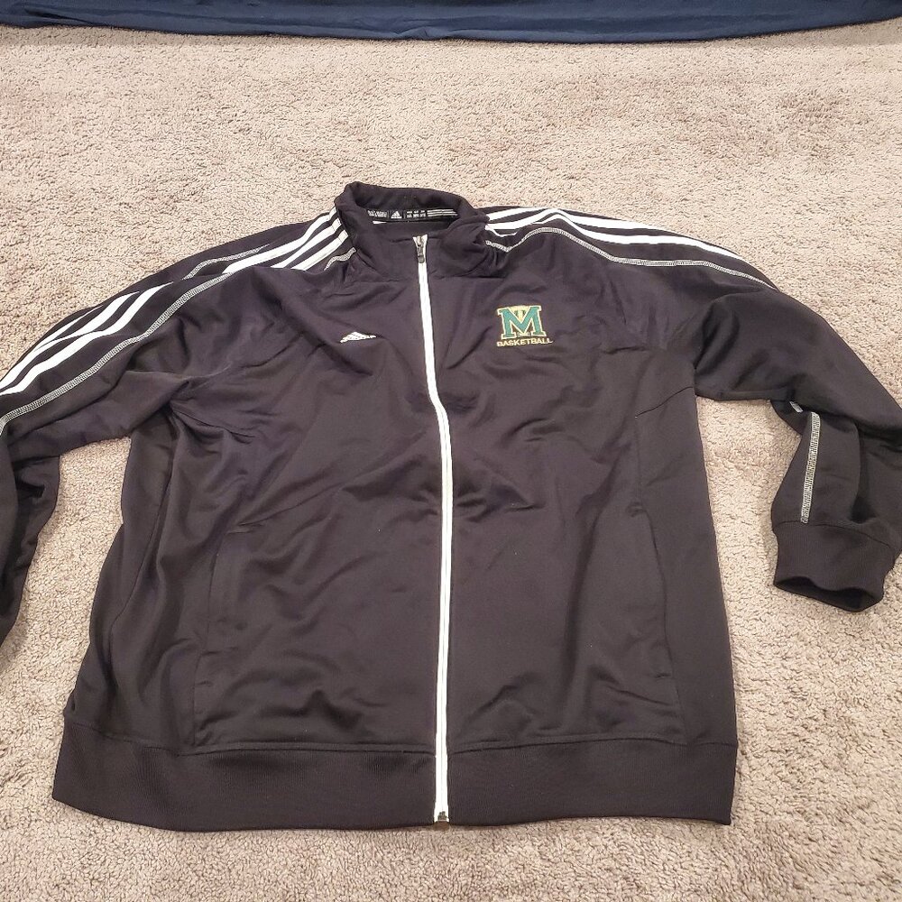 Adidas Zip up Windbreaker Black Jacket sz XXL